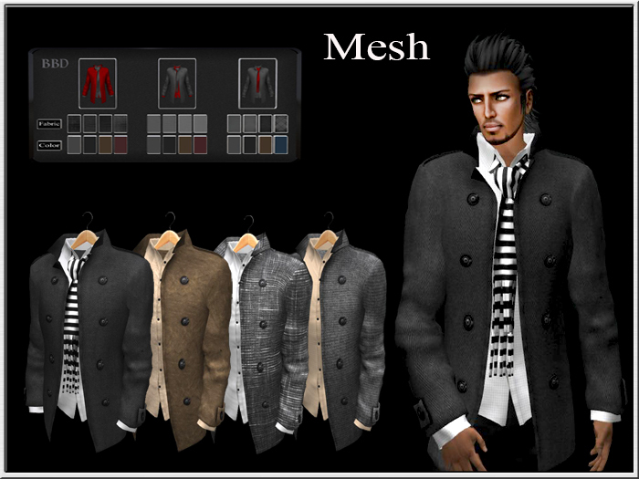 BBD Mesh Coat withe Shirt and Tie