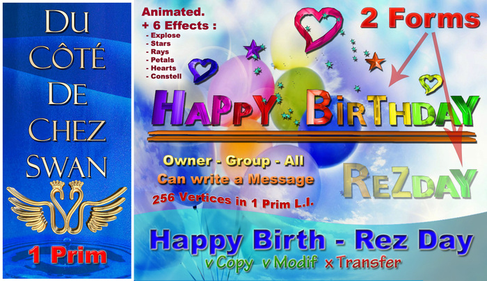 Happy Birthday 1 prim - v2.0