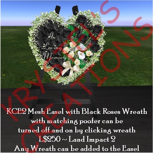 KCE2 Krystel's Mesh Easel Black Rose Wreath (Rezz Me)
