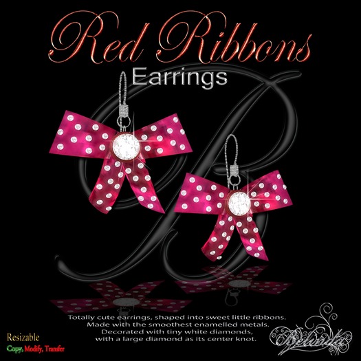 Red Ribbons - Earrings - GB