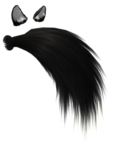 neko tail set - black