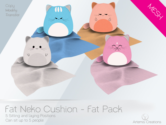 [A] Fat Neko Cushion Fat Pack