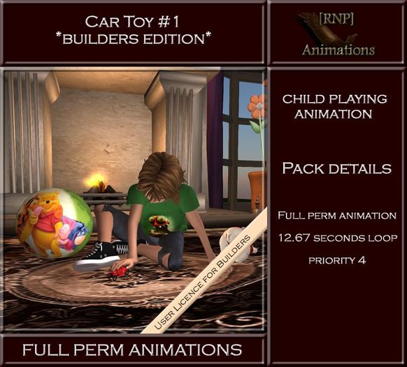 [RNP] Car Toy #1_Child Playing_Full Perm Animation 