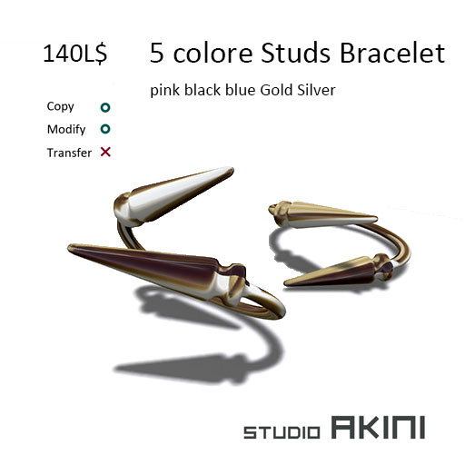 "AKINI"5colorsStudsBracelet 