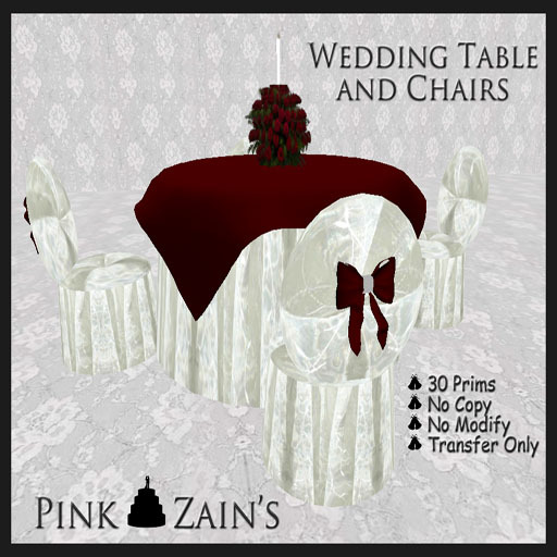 Wedding Table Round Red - 4 Chairs