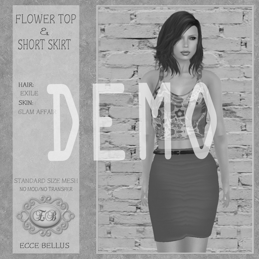 .:Ecce Bellus:.  Flower half top/ short skirt-DEMO