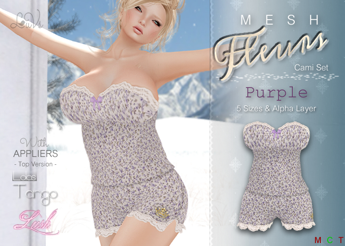 [LuVs] Fleurs Cami Set Purple + Lush Tango Appliers