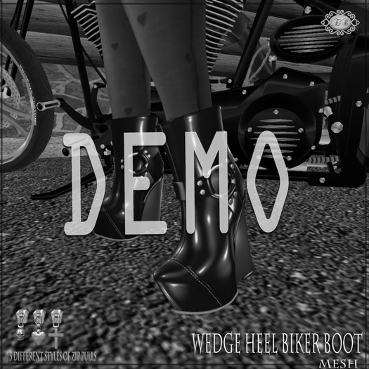 .:Ecce Bellus;. Wedge Heel Biker Boot-DEMO