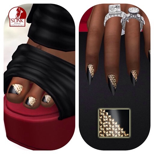 ~DDN~STUDDED SET 1 Slink Avatar Enhancement-Fingernails