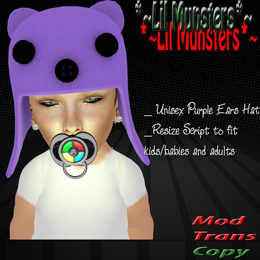 *~L.M.*~Purple Ears Hat