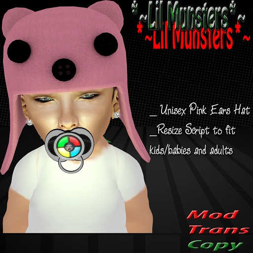 *~L.M.*~Pink Ears Hat