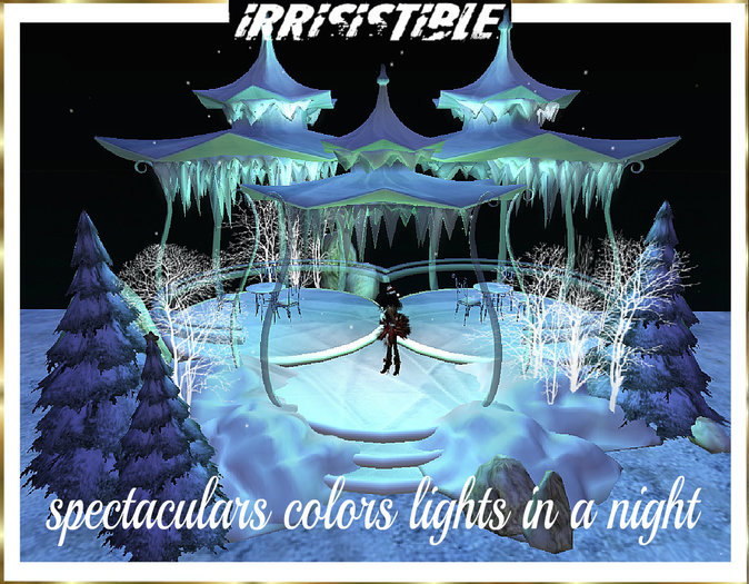 irrisistible : ICE WINTER GAZEBO WITH MUSIC 93 prims copy/ mod
