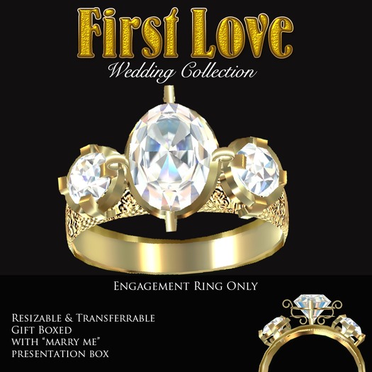 Exquisite First Love Gold Engagement Ring