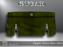 SUGAR Zipper Micro Mini Skirt - VELVET KIWI