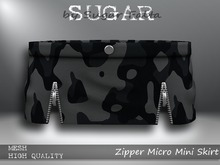 SUGAR Zipper Micro Mini Skirt - CAMO