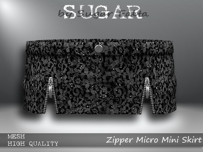 SUGAR Zipper Micro Mini Skirt - ORNATE