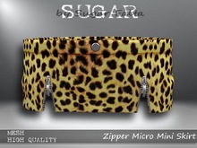 SUGAR Zipper Micro Mini Skirt - CHEETAH