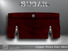 SUGAR Zipper Micro Mini Skirt - VELVET RED