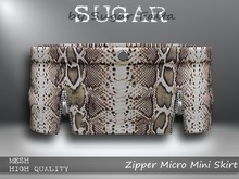 SUGAR Zipper Micro Mini Skirt - SNAKE SKIN