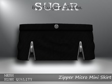 SUGAR Zipper Micro Mini Skirt - BLACK