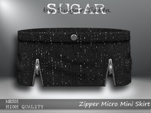 SUGAR Zipper Micro Mini Skirt - LUSH NOIR