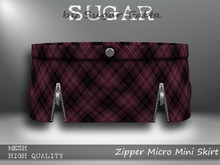 SUGAR Zipper Micro Mini Skirt - PINK TARTAN