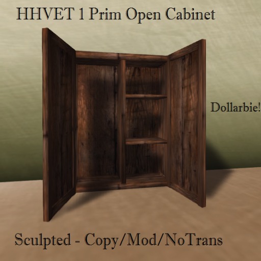  HHVET Victoriana -1 Prim Open Wood Cabinet