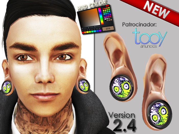 Stretched ears piercing - pedras