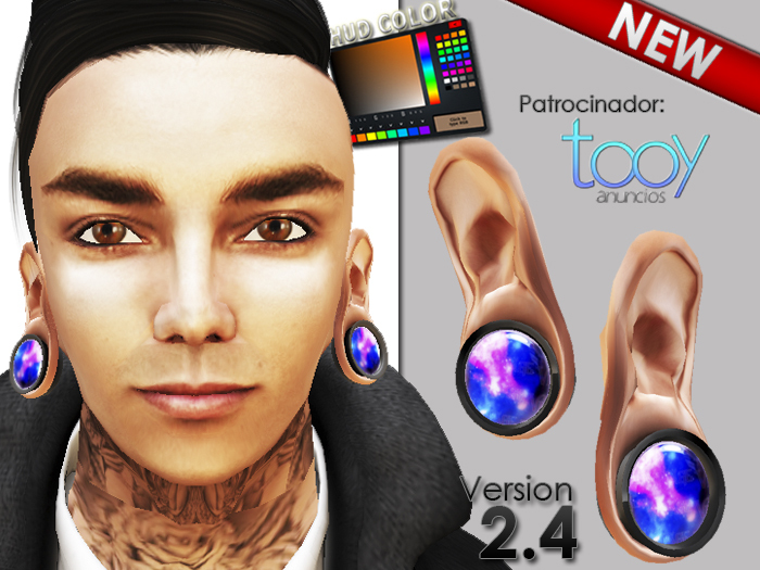 Stretched ears piercing - pedras