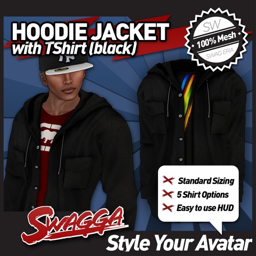 [SWaGGa] Hoodie Jacket (Black) - Boxed