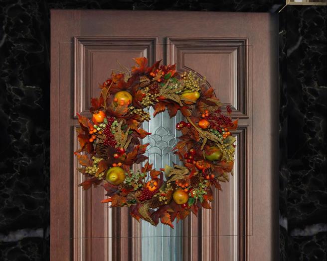 Autumn / Fall Harvest Prim Wreath 3