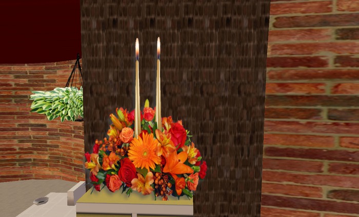 C621 Thanksgiving 2 Candle Centerpiece #2 - 1P TY Flat