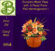 Mesh Crystal Vase with Salmon  Roses - Only  1 Prim - .5LI