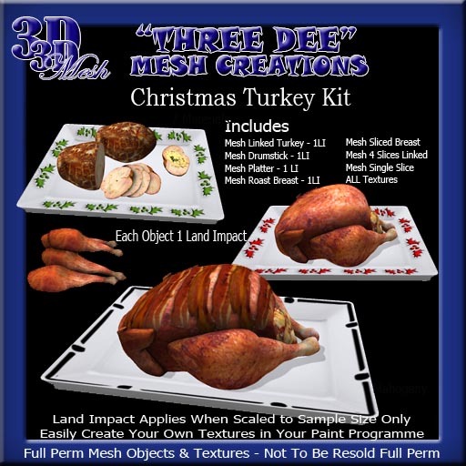 Builders Kit Rare Beef Slice Meal, Dinner Food for Dining & Kitchen, Mesh & Textures Full Perms 