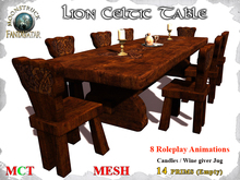 !! FANTAVATAR & MOONSTRCUK !! Lion Celtic Table and Chairs