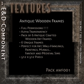 [AWF001] 6 512px Old Antique Wood Frame Textures for Rustic Fantasy Gothic Medieval Mural Painting by E&D ENGINEERING