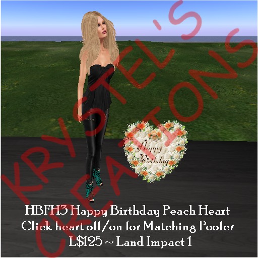 HBFH3 Happy Birthday Peach Carnation Heart (Rezz Me)