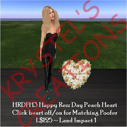 HRD F H3 Happy Rezz Day Peach Carnation Heart (Rezz Me)