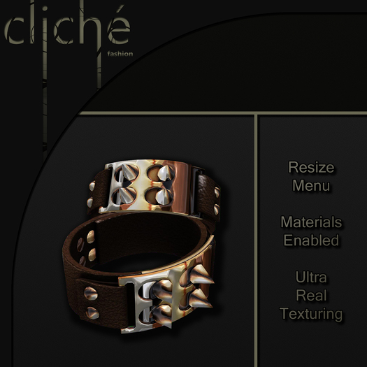 [CF] Spiked Leather Cuffs - Brown (boxed)