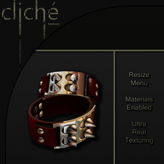 [CF] Spiked Leather Cuffs - Red (boxed)