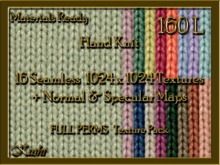 *Kushi* Hand Knit Woollen Seamless Texture Pack, Full Perms Materials Ready High Res 1024x1024 Tileable Repeating