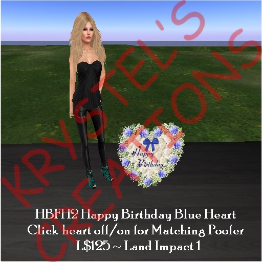 HBF  H2 Happy Birthday Blue Carnation Heart (Rezz Me)