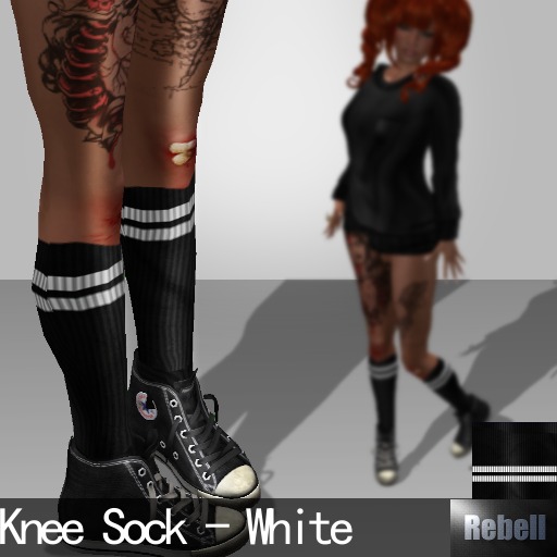 :REBELL: Knee Sock White