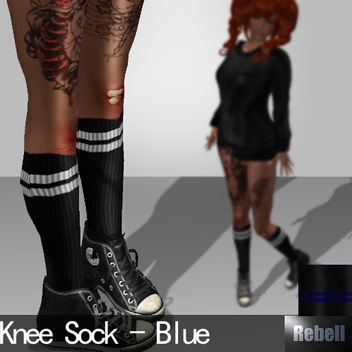 :REBELL: Knee Sock Blue