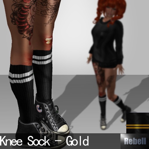 :REBELL: Knee Sock Gold