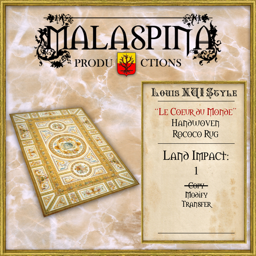 "Le Coeur du Monde" Handwoven Louis XVI Wool Rug