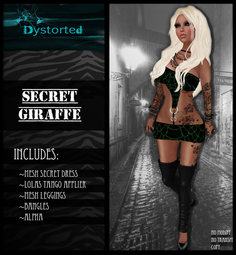 .:Dystorted:. Secret Dress Giraffe Green-[Box]