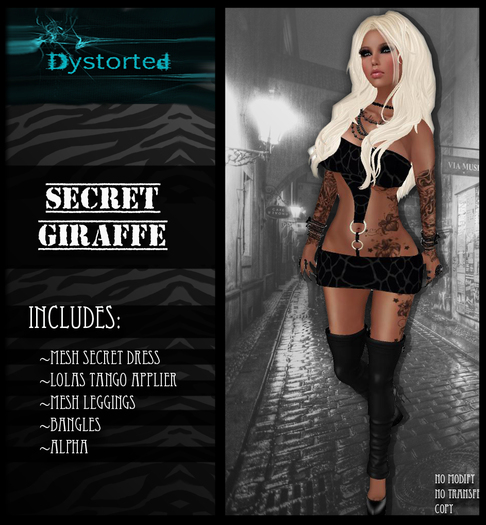 .:Dystorted:. Secret Dress Giraffe Black-[Box]