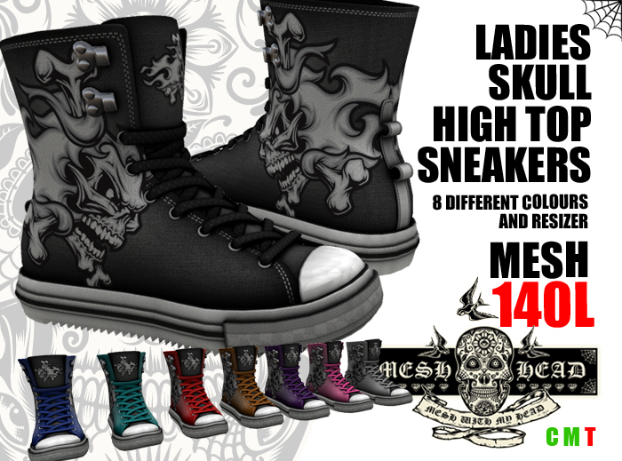 Mesh Head - Skull High Tops With Resizer