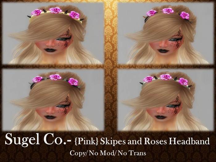 Sugel Co.- {Pink} Skipes and Roses Headband